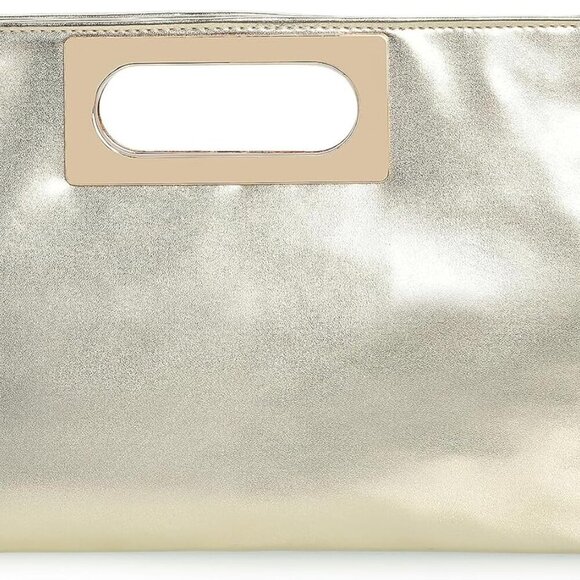 Elegant Light Gold Evening Clutch Purse with Chain - Perfect for Prom & Events - Picture 1 of 6